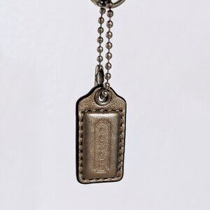 Coach Bronze Metallic Leather Keychain / Bag Tag